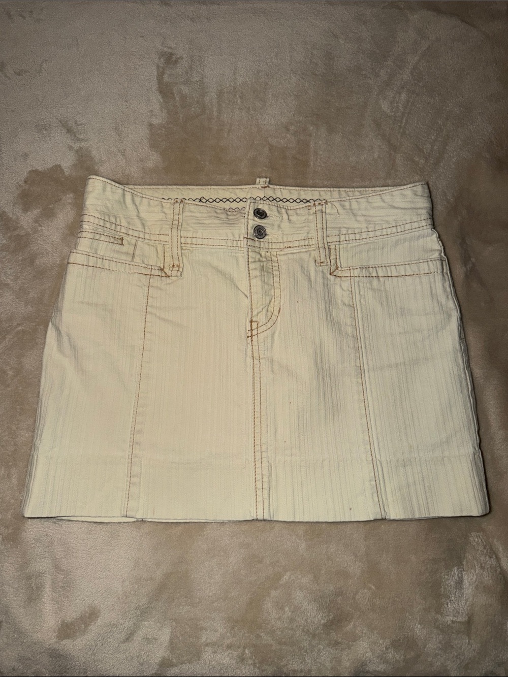 Gap Off White Ivory Stitched Striped Mini Skirt Womens Size 1